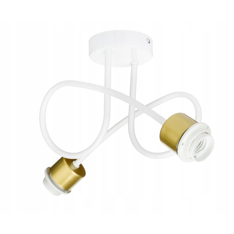 Lampa sufitowa żyrandol wisząca LOFT kręcona metal kubek na 2x E27 złota