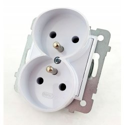 GNIAZDO PODWÓJNE z/Uz z RAMKĄ OSPEL ARIA 1kpl.