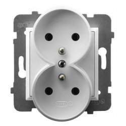 GNIAZDO PODWÓJNE z/Uz z RAMKĄ OSPEL ARIA 1kpl.