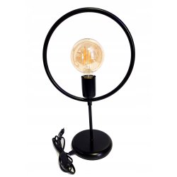 Lampka nocna Lampa stołowa loft koło na led E27