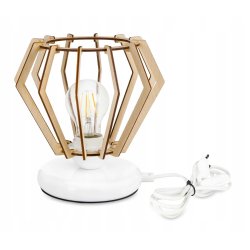 Lampka nocna Lampa stołowa loft na led E27 Drewno