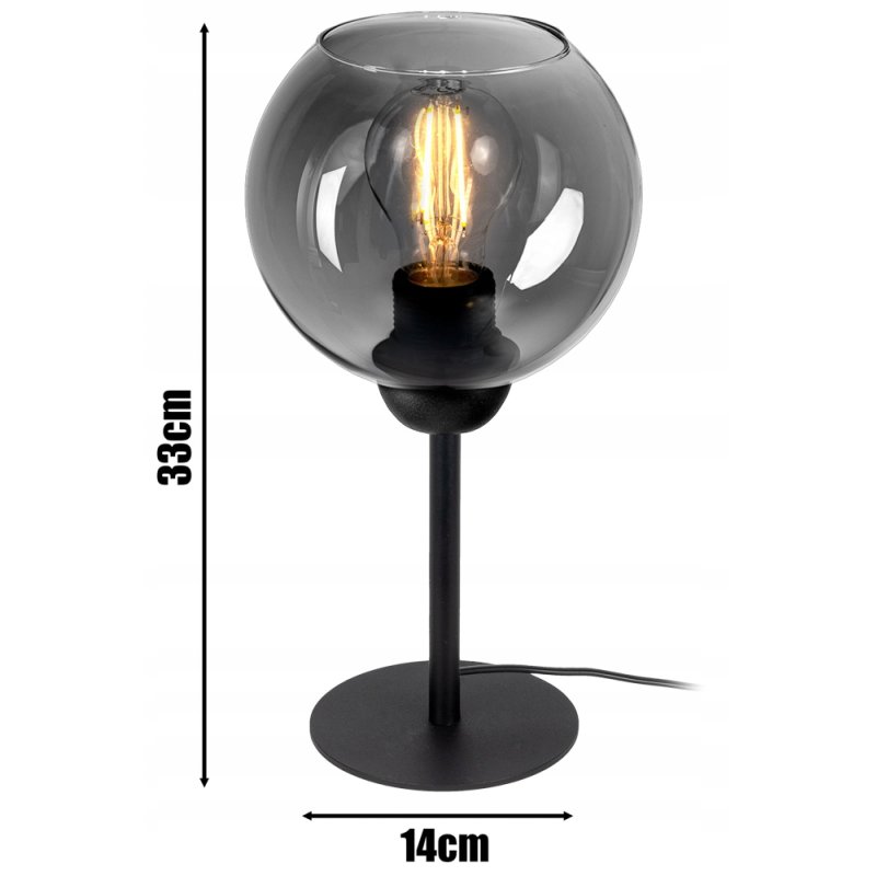 Lampka nocna Lampa stołowa wysoka loft szklany klosz na led E27