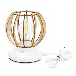 Lampka nocna Lampa stołowa loft na led E27 Drewno