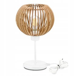 Lampka nocna Lampa stołowa loft na led E27 Drewno