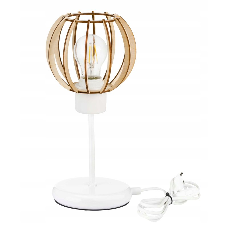 Lampka nocna Lampa stołowa loft na led E27 Drewno