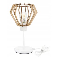 Lampka nocna Lampa stołowa loft na led E27 Drewno