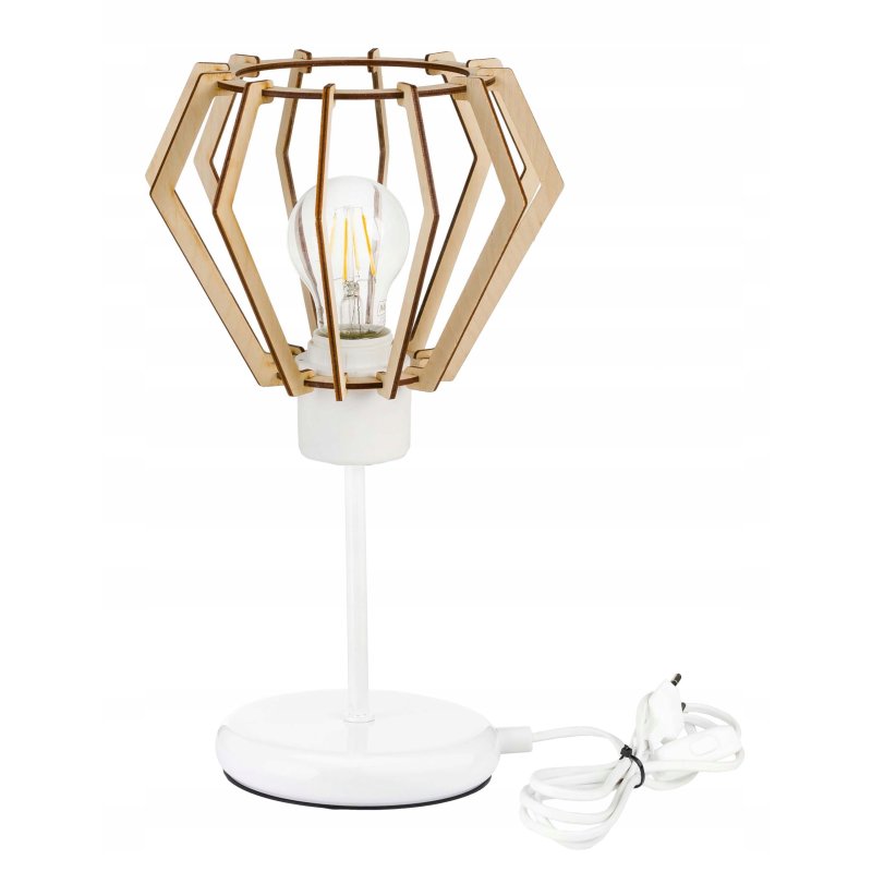 Lampka nocna Lampa stołowa loft na led E27 Drewno
