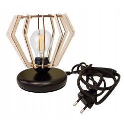 Lampka nocna Lampa stołowa loft na led E27 Drewno