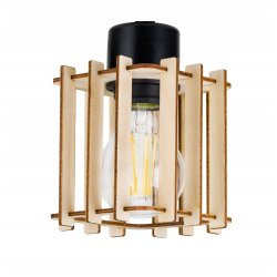 Lampka nocna Lampa stołowa loft na led E27 Drewno