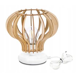 Lampka nocna Lampa stołowa loft na led E27 Drewno