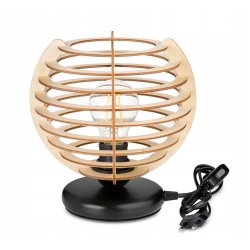 Lampka nocna Lampa stołowa loft na led E27 Drewno