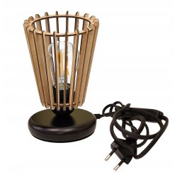 Lampka nocna Lampa stołowa loft na led E27 Drewno