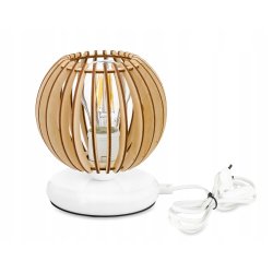 Lampka nocna Lampa stołowa loft na led E27 Drewno