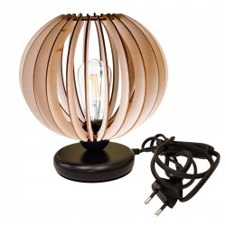 Lampka nocna Lampa stołowa loft na led E27 Drewno