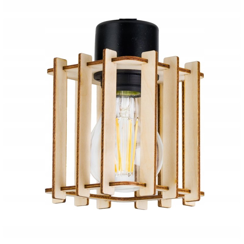 Lampka nocna Lampa stołowa loft na led E27 Drewno