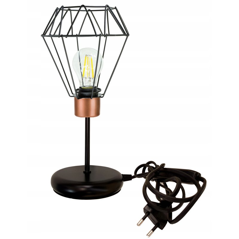 Lampka nocna Lampa stołowa loft na led E27 Drut