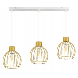 LAMPA sufitowa WISZĄCA ZWIS żyrandol drut złoty 3