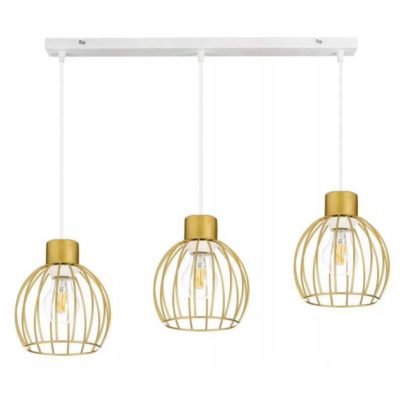 LAMPA sufitowa WISZĄCA ZWIS żyrandol drut złoty 3
