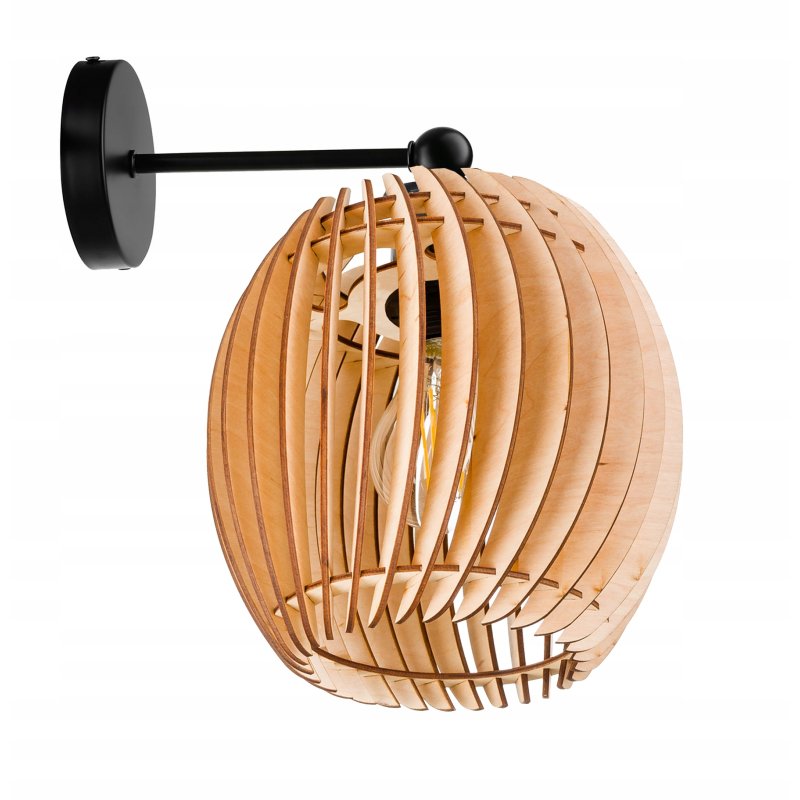 LAMPA sufitowa KINKIET ścienny na E27 stały loft BECZUŁKA 20cm Drewno