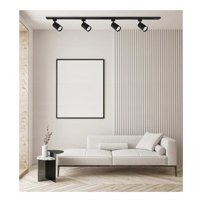 Zestaw 4x SPOT REFLEKTOR lampa GU10 na szynę 1f SZYNOPRZEWÓD szyna 2m