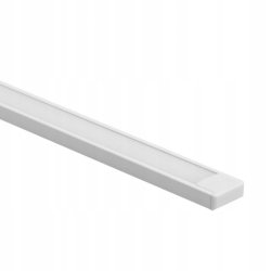 PROFIL aluminiowy NAWIERZCHNIOWY biały + KLOSZ mleczny zaślepki 1m do led