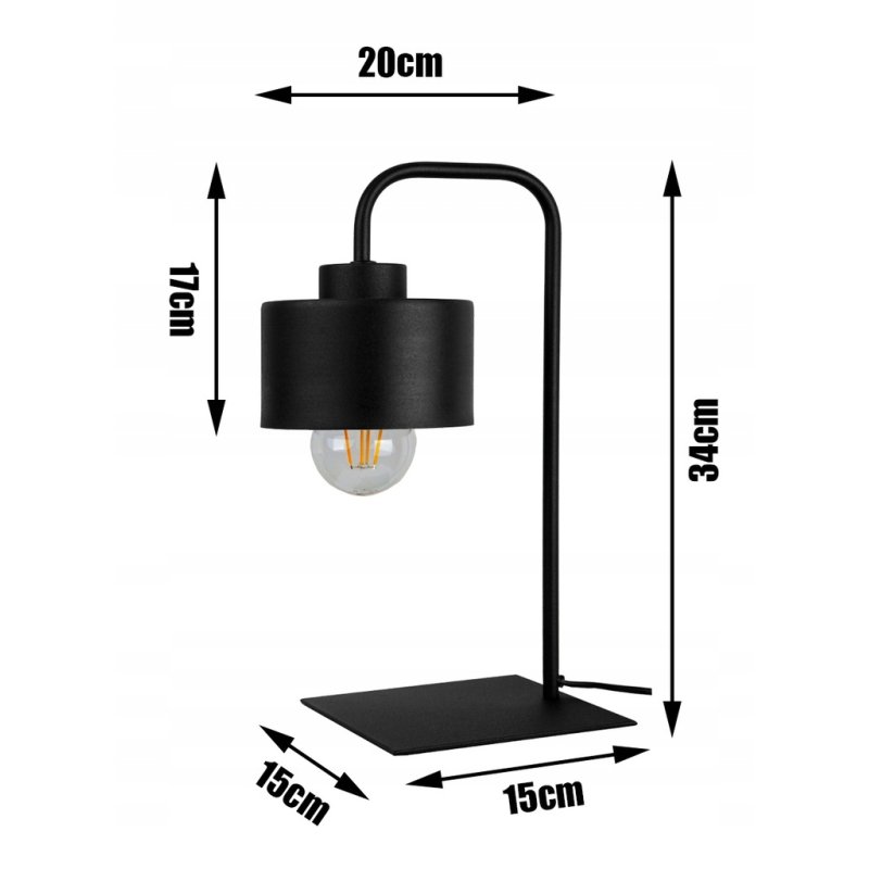 Lampka nocna biurkowa Lampa stołowa loft metal z włącznikiem na led E27