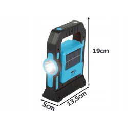 Lampa LED wielofunkcyjna Latarka solarna Ładowana aku micro USB z powerbank