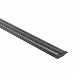 PROFIL aluminiowy WPUSZCZANY czarny + KLOSZ ciemny zaślepki 2m do led