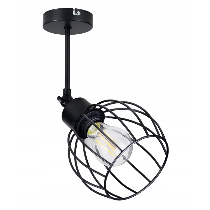 LAMPA KINKIET ŚCIENNY regulowany loft KULA drut 1