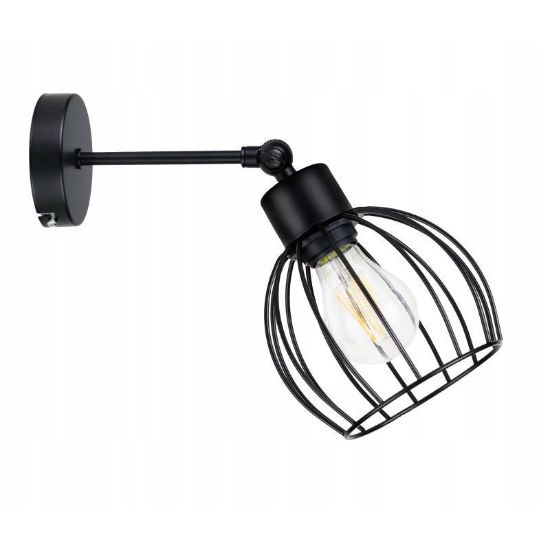 LAMPA KINKIET ŚCIENNY regulowany loft KULA drut 1