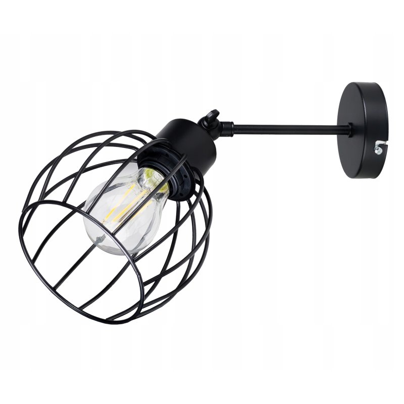 LAMPA KINKIET ŚCIENNY regulowany loft KULA drut 1