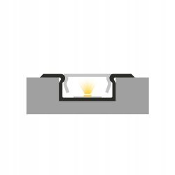 Profil aluminiowy wpuszczany płaski slim srebrny + klosz do taśm LED 2m