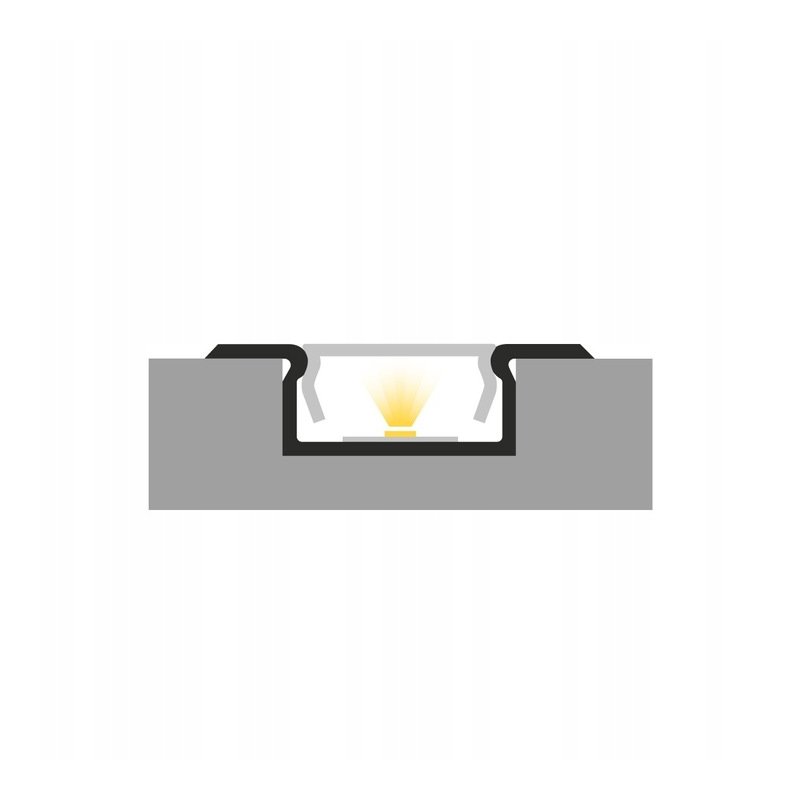 Profil aluminiowy wpuszczany płaski slim srebrny + klosz do taśm LED 2m