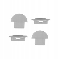 PROFIL aluminiowy WPUSZCZANY srebrny + KLOSZ CLEAR zaślepki 2m do led