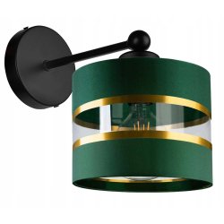 LAMPA KINKIET ścienny STAŁY E27 Abażur ZIELONY paski 20cm