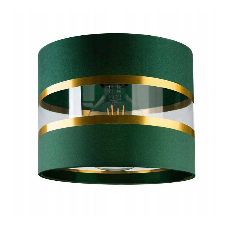 LAMPA KINKIET ścienny STAŁY E27 Abażur ZIELONY paski 20cm