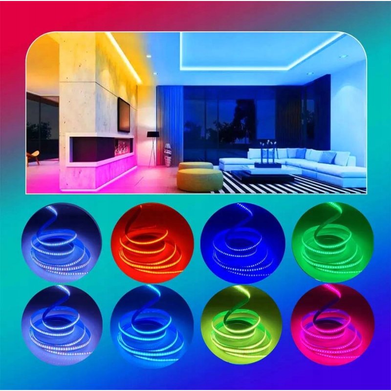 Taśma LED COB 784diod linia światła RGBW + WW CIEPŁA 24V 19w/m 1mb