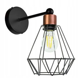 LAMPA KINKIET E27 ścienny stały loft drut BRYLANT