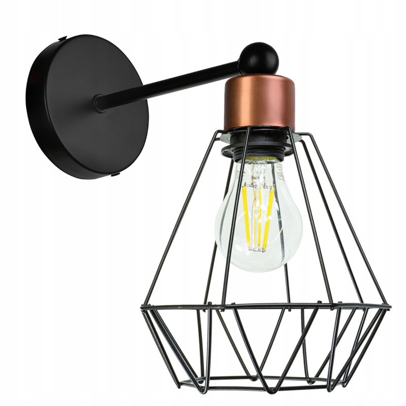 LAMPA KINKIET E27 ścienny stały loft drut BRYLANT