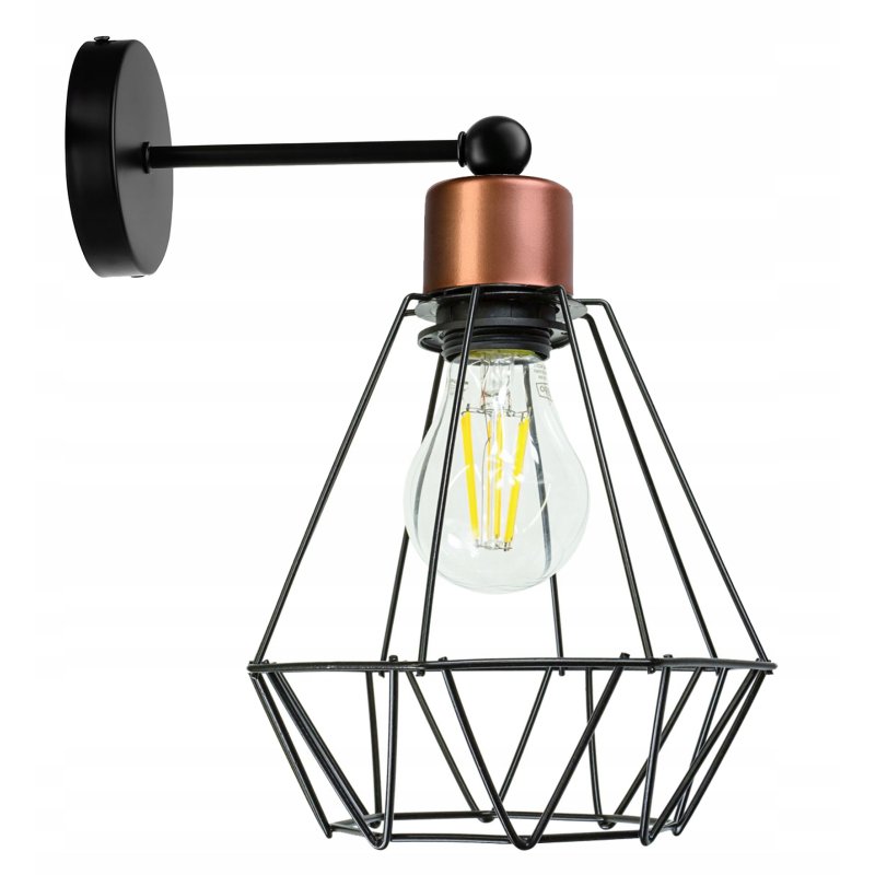 LAMPA KINKIET E27 ścienny stały loft drut BRYLANT