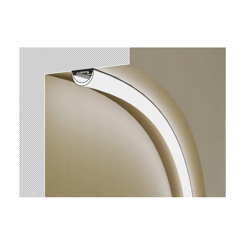 PROFIL ALU do zastosowań GIĘTYCH do LED + KLOSZ 1m