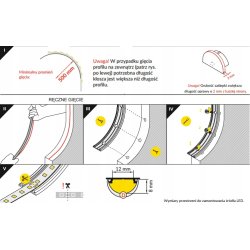 PROFIL ALU do zastosowań GIĘTYCH do LED + KLOSZ 1m