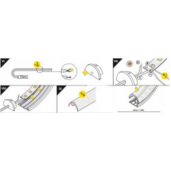 PROFIL ALU do zastosowań GIĘTYCH do LED + KLOSZ 1m