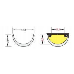PROFIL ALU do zastosowań GIĘTYCH do LED + KLOSZ 1m
