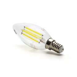 Żarówka E14 LED FILAMENT 4W C35 świeczka zimna