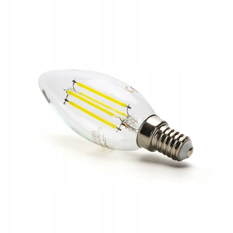 Żarówka E14 LED FILAMENT 4W C35 świeczka zimna
