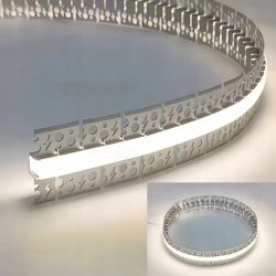 Profil LED Aluminiowy RUCHOMY GIĘTY do Płyt GK Gipsowych Regips + Klosz 2m