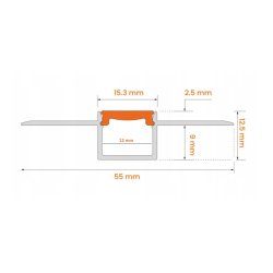 Profil LED Aluminiowy RUCHOMY GIĘTY do Płyt GK Gipsowych Regips + Klosz 2m