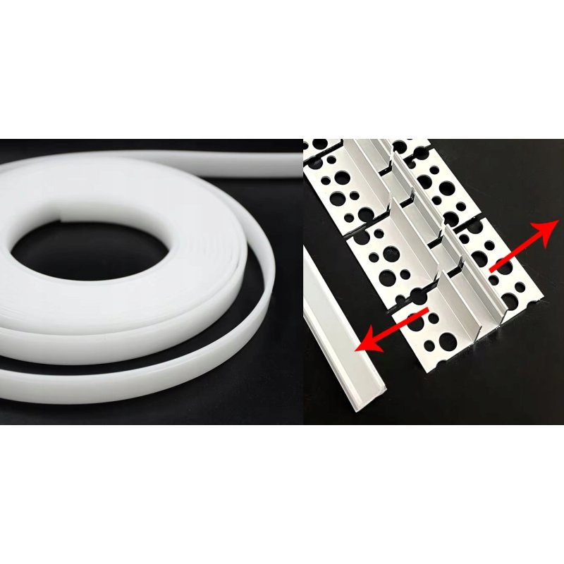 Profil LED Aluminiowy RUCHOMY GIĘTY do Płyt GK Gipsowych Regips + Klosz 2m