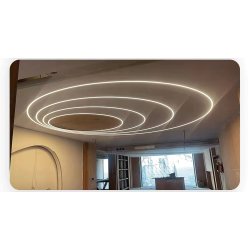 Profil LED Aluminiowy RUCHOMY GIĘTY do Płyt GK Gipsowych Regips + Klosz 2m